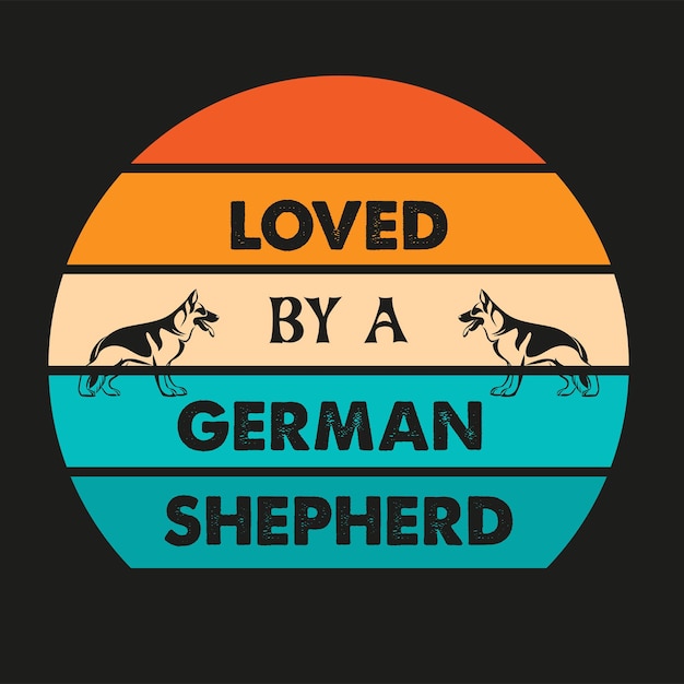 Diseño único de camiseta Recto y Vintage Typography German Shepherd Lovers