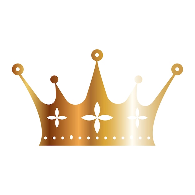 Diseño único y hermoso de corona dorada aislada