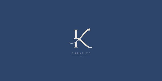Diseño único de la letra K del logotipo Monograma inicial de lujo Diseño elegante y creativo de la carta K