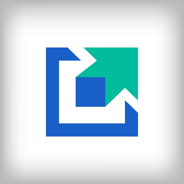 Diseño único de logotipo cuadrado con flecha simple Conjunto de iconos de logotipo de transporte corporativo