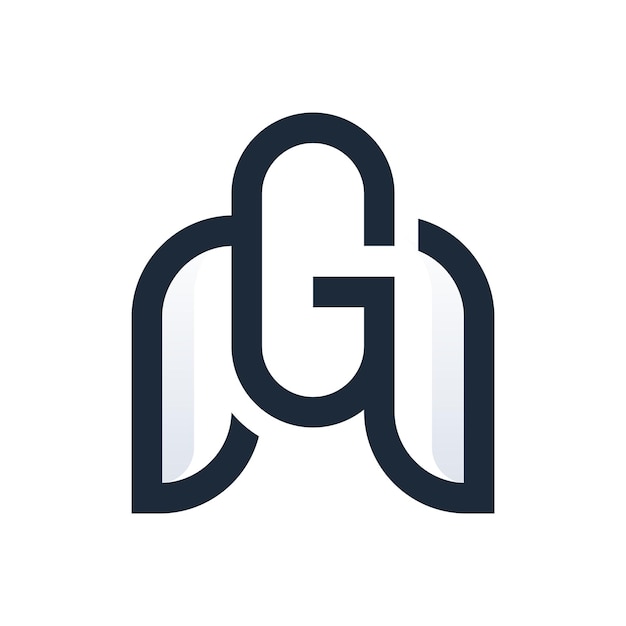 Diseño único del logotipo en forma de letra g