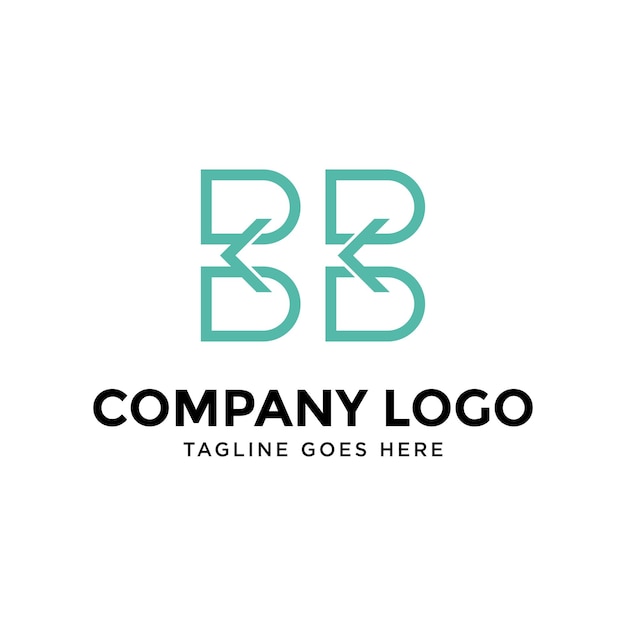 diseño único logotipo inicial flecha BB