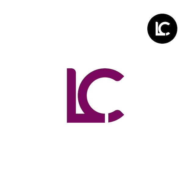 Diseño único del logotipo de la letra LC Monograma
