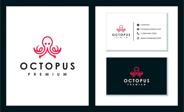 Diseño único del logotipo de pulpo