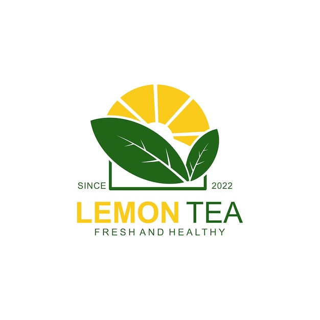 Diseño único de logotipo de té de limón.