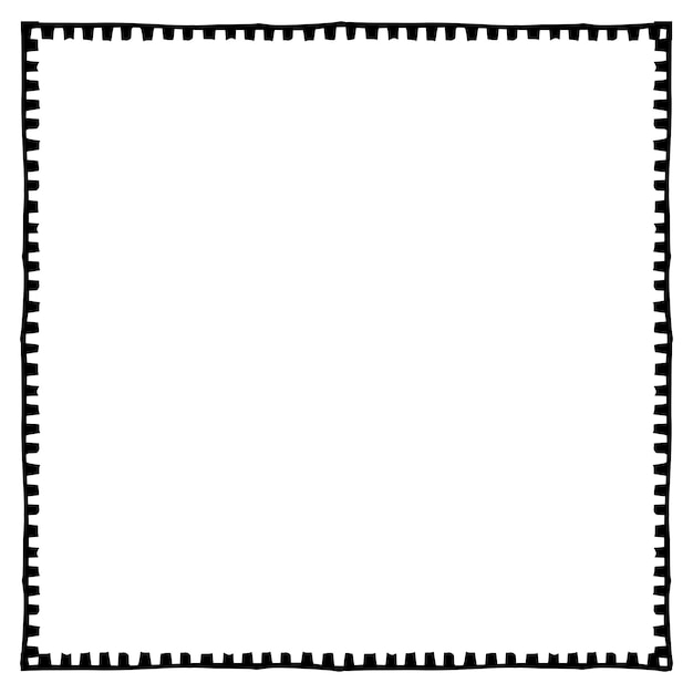 Diseño único del marco cuadrado negro de borde dentado
