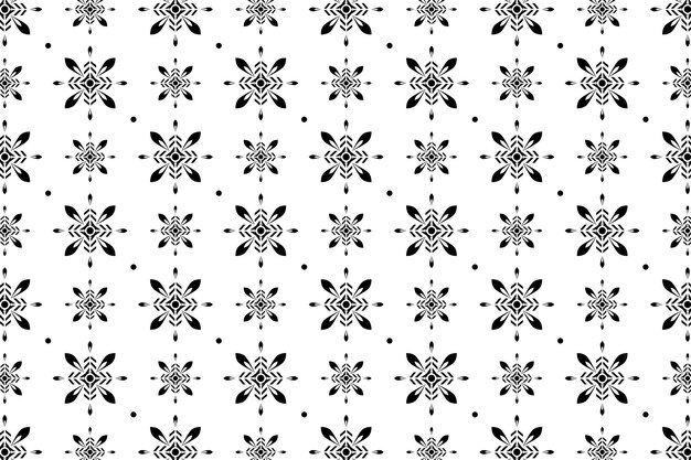 Diseño único de patrón floral negro patrón geométrico