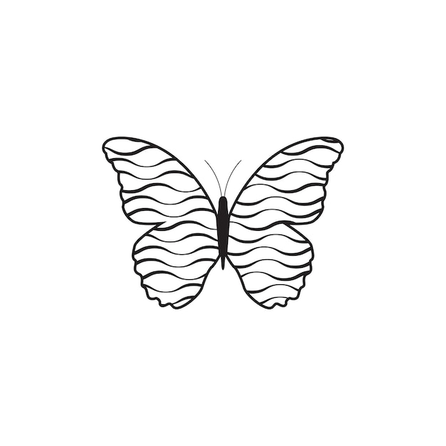 Diseño único de silueta de mariposa.