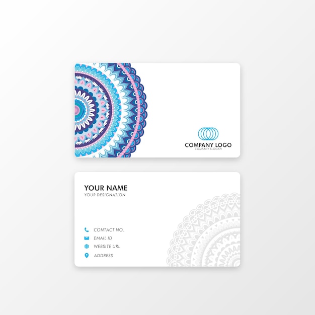 Diseño único de tarjeta de visita de negocios Mandala