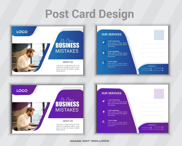 Vector diseño único de tarjetas postales con capas organizadas
