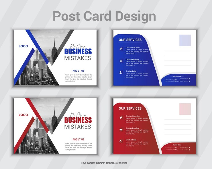Diseño único de tarjetas postales con capas organizadas