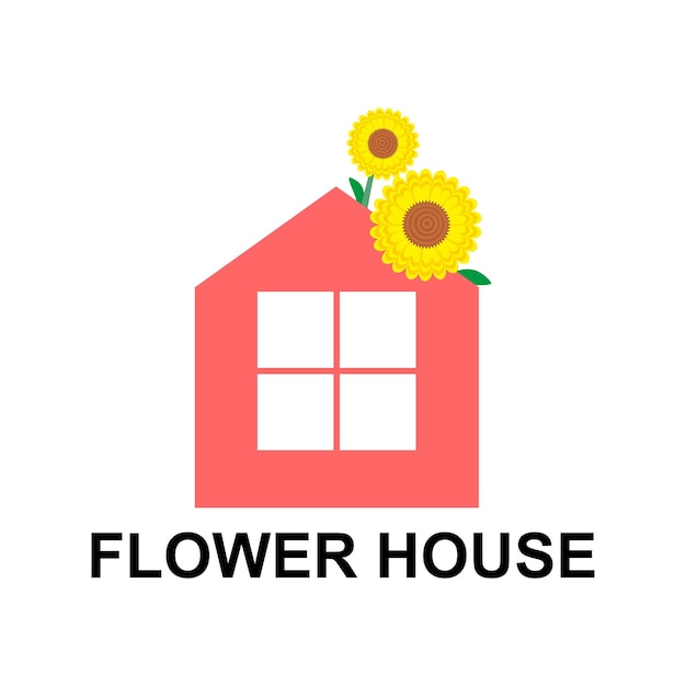 Diseño único de vector de casa de flores