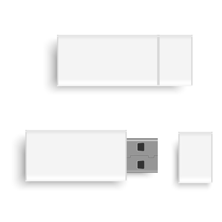Vector diseño de unidad usb en blanco