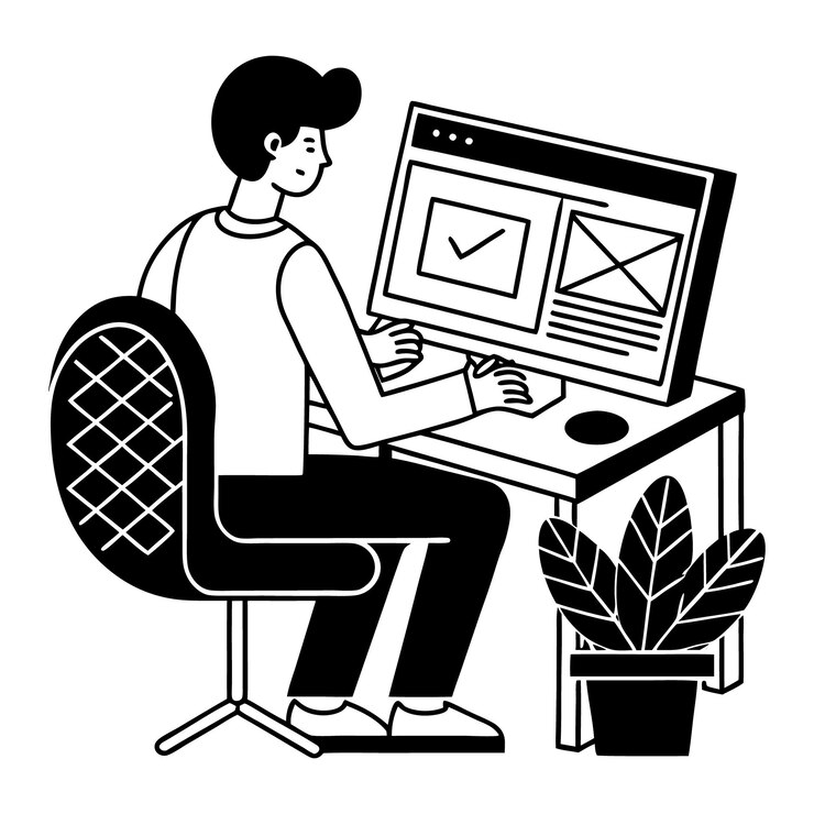 Vector diseño universal utilizando computadora y figma