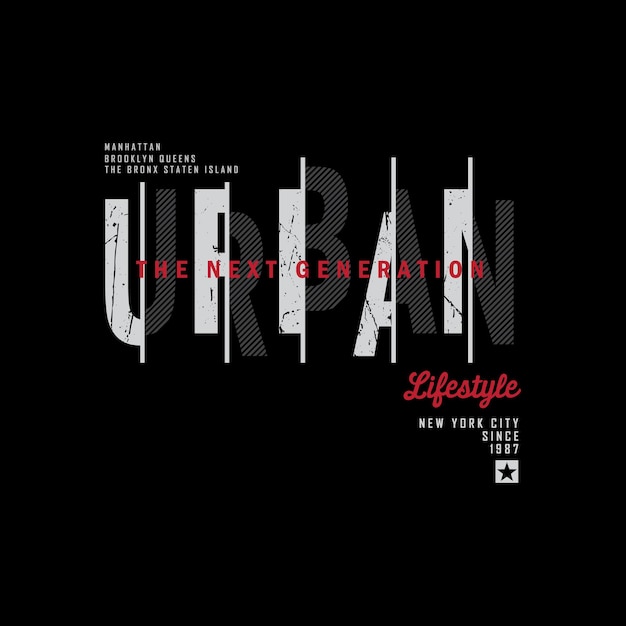 Diseño urbano de camisetas y prendas de vestir de la ciudad de nueva york