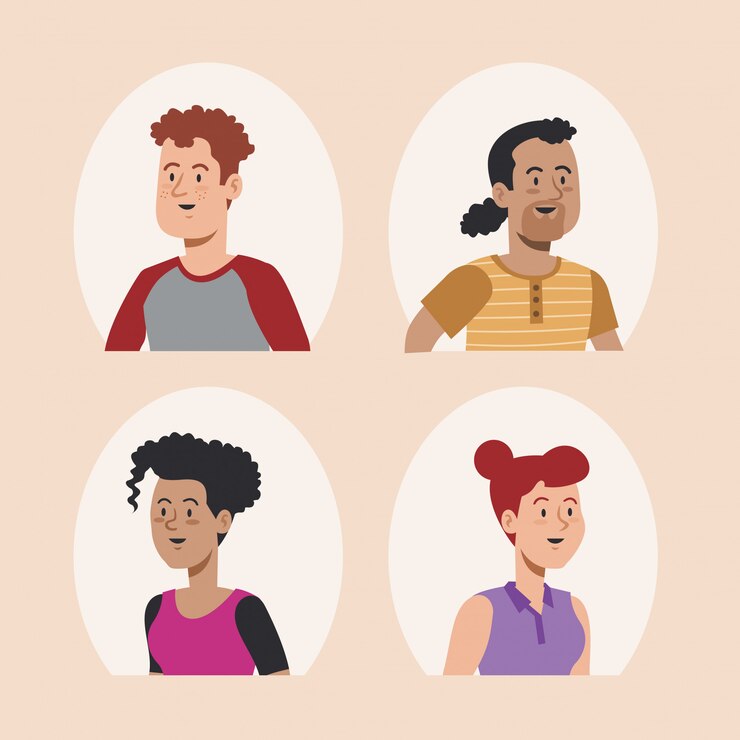 Diseño de usuario de mujeres y hombres de belleza
