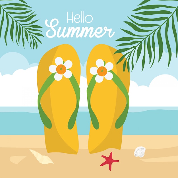 diseño de vacaciones de verano sobre diseño de espacio de playa