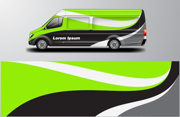 Diseño van wrap livery listo para usar para automóviles