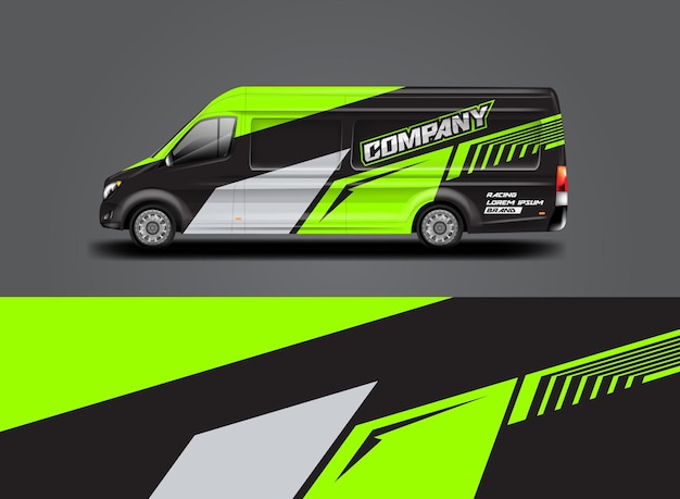 Vector diseño van wrap livery listo para usar para automóviles