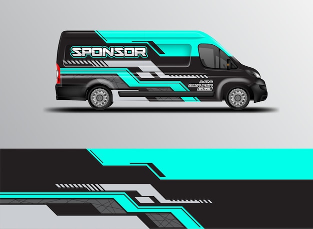 Diseño van wrap livery listo para usar para automóviles