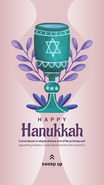 Vector diseño de vaso para beber celebrando hanukkah.