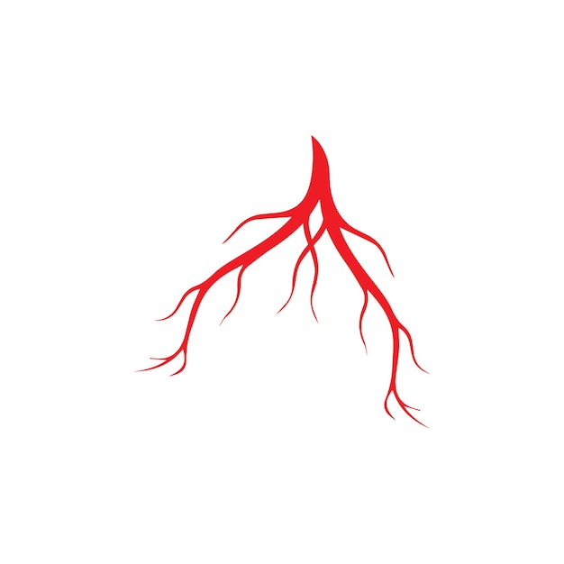 Diseño de vasos sanguíneos rojos de venas humanas y arterias Ilustración vectorial aislada