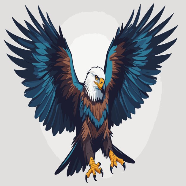 Diseño de vector de águila plano detallado