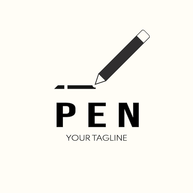 Diseño de vector de ai de logotipo de pluma simple