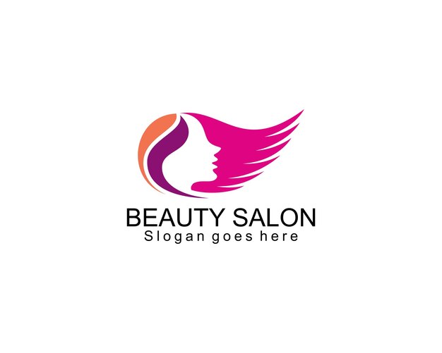 Diseño de vector aislado de logotipo de salón de belleza