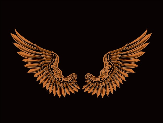 diseño de vector de ala para elemento de color editable