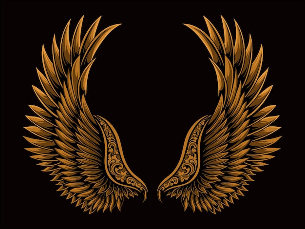 diseño de vector de alas de pájaro para elementos editables en color