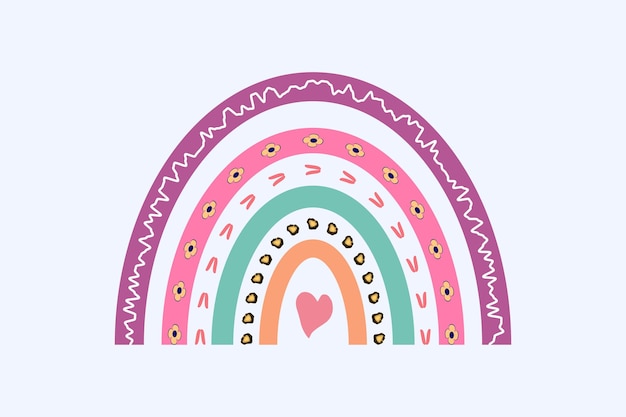 Diseño de vector de arco iris de moda