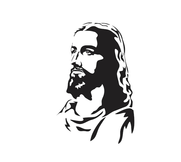 Diseño de vector de arte de cara de Jesús