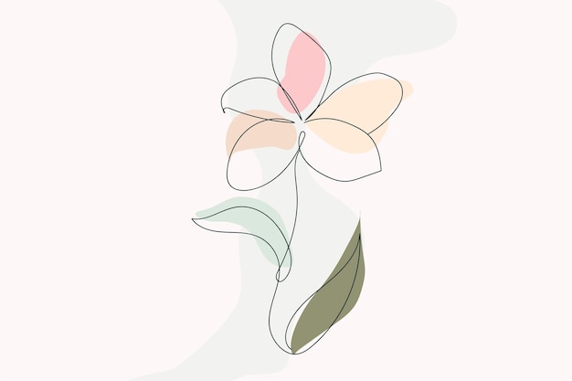 Diseño de vector de arte de línea floral para cumpleaños y fiesta de aniversario de boda