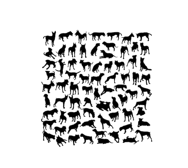 Diseño de vector de arte de siluetas de perro