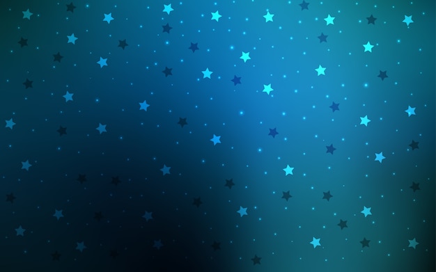 Diseño de vector AZUL oscuro con estrellas brillantes