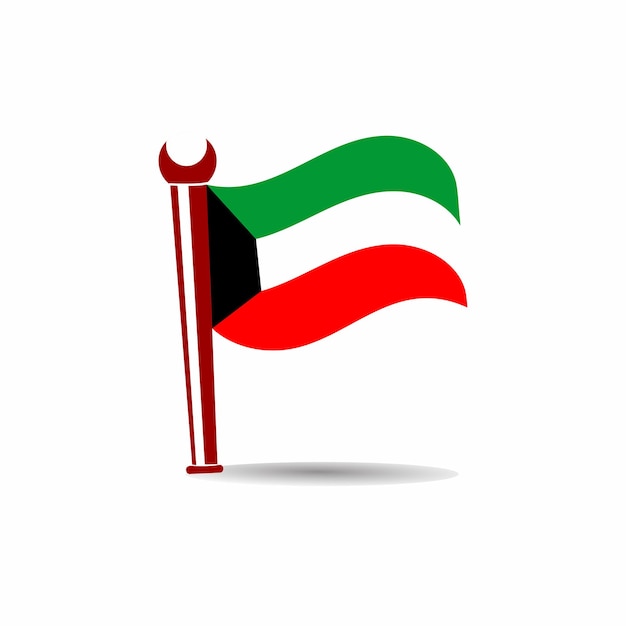 Diseño de vector de bandera de Kuwait