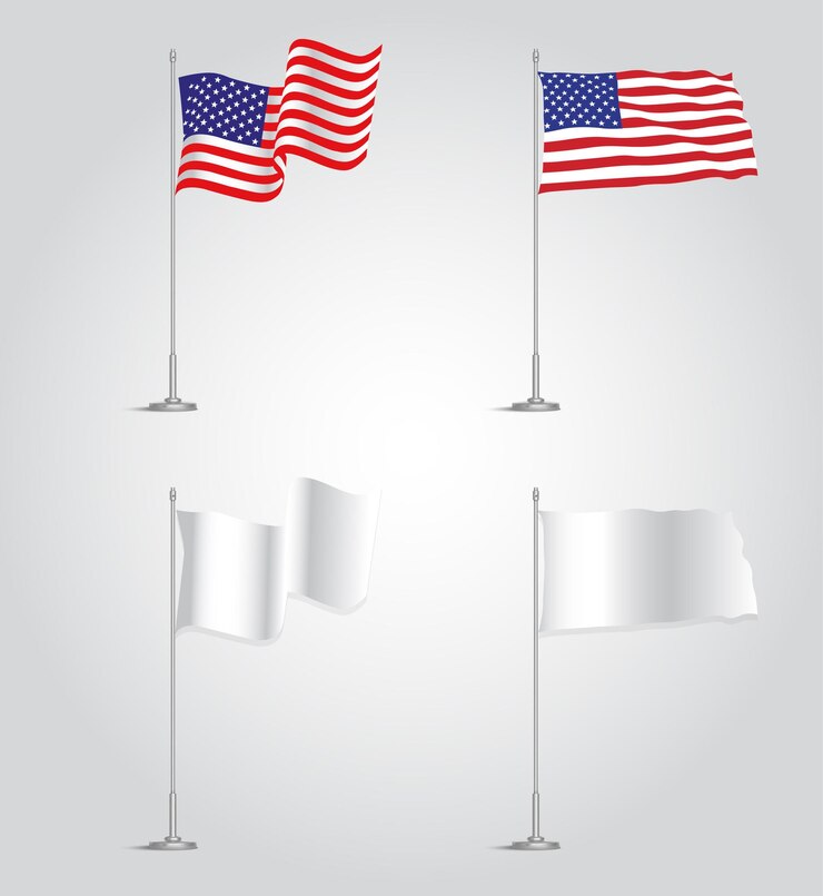 Vector diseño de vector de bandera voladora de la nación de estados unidos