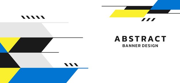 Diseño de vector de banner ancho de estilo deportivo geométrico moderno