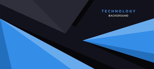 Diseño de vector de banner geométrico azul y negro abstracto