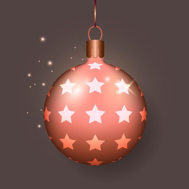 Diseño de vector de bola de Navidad Bola de año nuevo en color rojo y rosa para la decoración de la temporada de Navidad