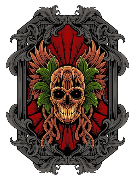 Diseño de vector de cabeza de cráneo