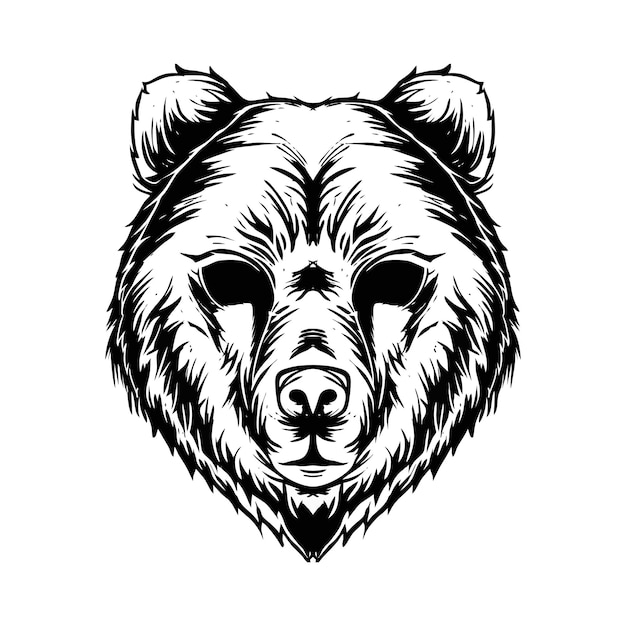 diseño de vector de cabeza de oso