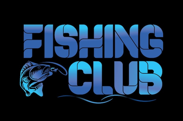 Diseño de vector de camiseta de club de pesca