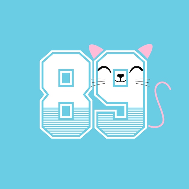 Diseño de vector de camiseta gráfica de gato