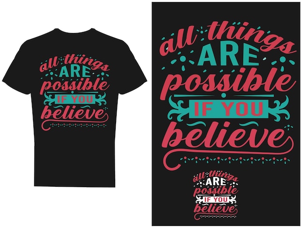 Diseño y vector de camiseta motivacional.