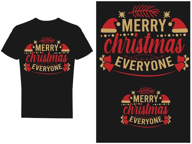 Diseño y vector de camiseta navideña.