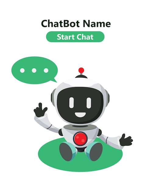 Diseño de vector de caracteres robot chatbot. Asistencia virtual de chat de inteligencia artificial.