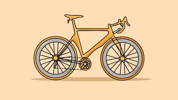 Diseño de vector de ciclo plano de bicicleta clásica