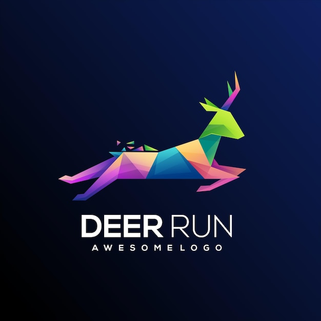 Diseño Vector ciervo logo degradado colorido